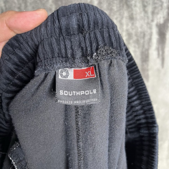 Southpole Vintage Y2K Velour Sweatpants XL Drawstring Elastic Waist Pockets - Picture 9 of 9